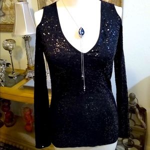 Elegant Cachè top, gently wear.